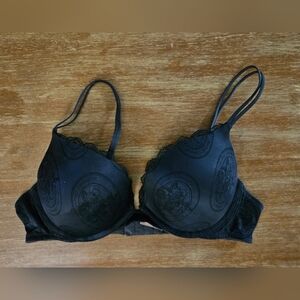 Victoria's Secret Very Sexy Black & Gray Bra With Lace Detail 36B Push Up Bra VS